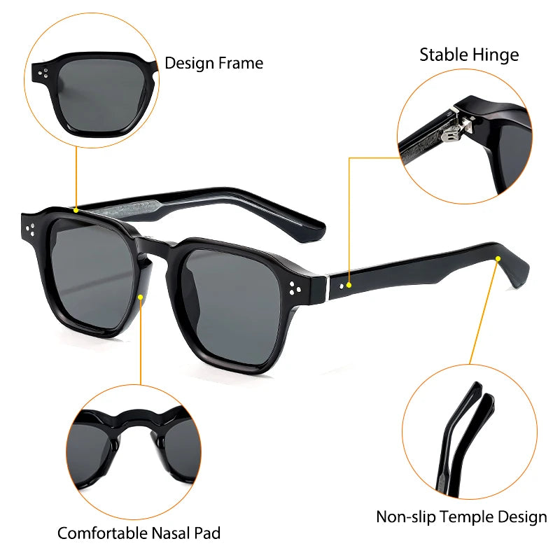 New Fashion Sunglasses Men Vintage Square Gradient Sun Glasses Outdoor Sports Party Vacation Travel Driving Eyeglasses